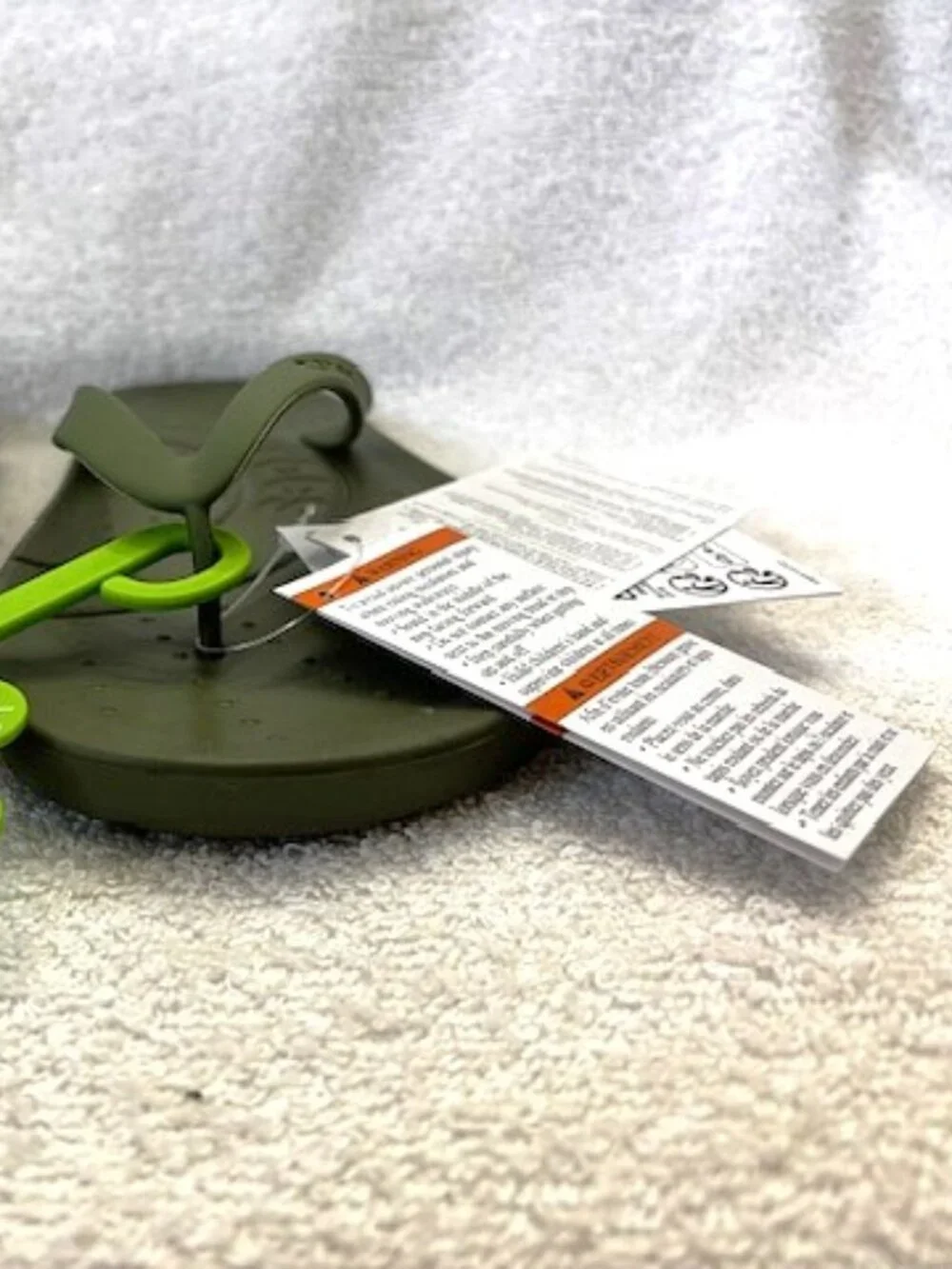 Crocs brand olive color flip flops NWT Men's Size 8/Women's Size 10